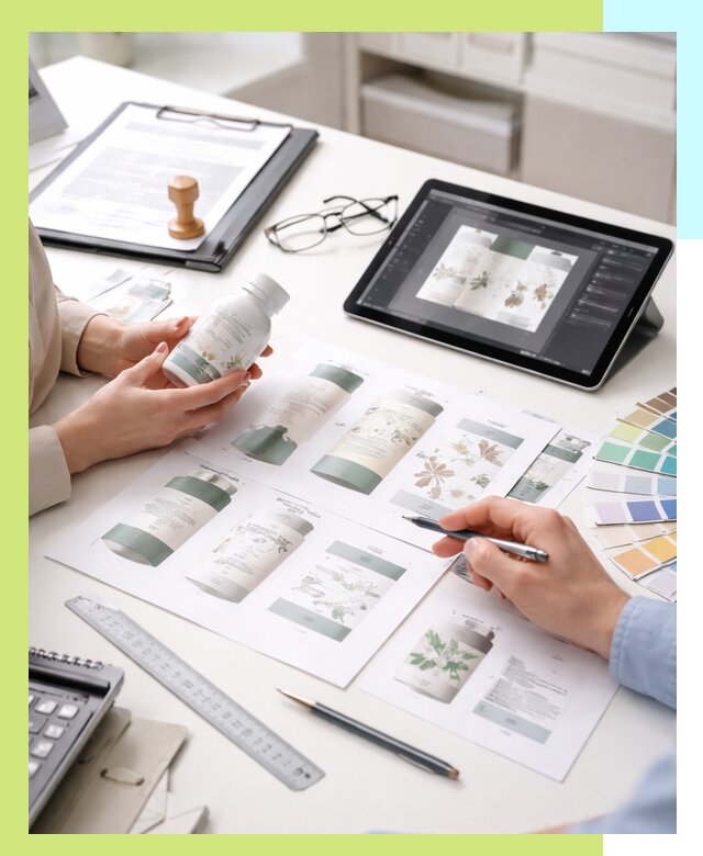 Профессиональная разработка дизайна и текста этикетки продукции в Заволжье