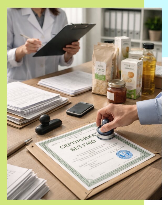 Получение сертификата Без ГМО для продукции в Заволжье